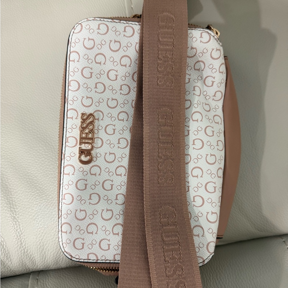 Guess Logo Crossbody Bag | Neutral Beige
